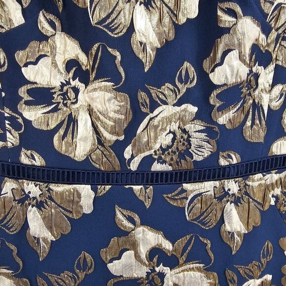 Shoshanna Florin Brocade Mermaid Cocktail Dress in Navy - Size 4 - Picture 5 of 8